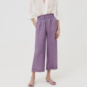 Marella Women's Canore Paperbag Waist 100% Linen Trouser - 4